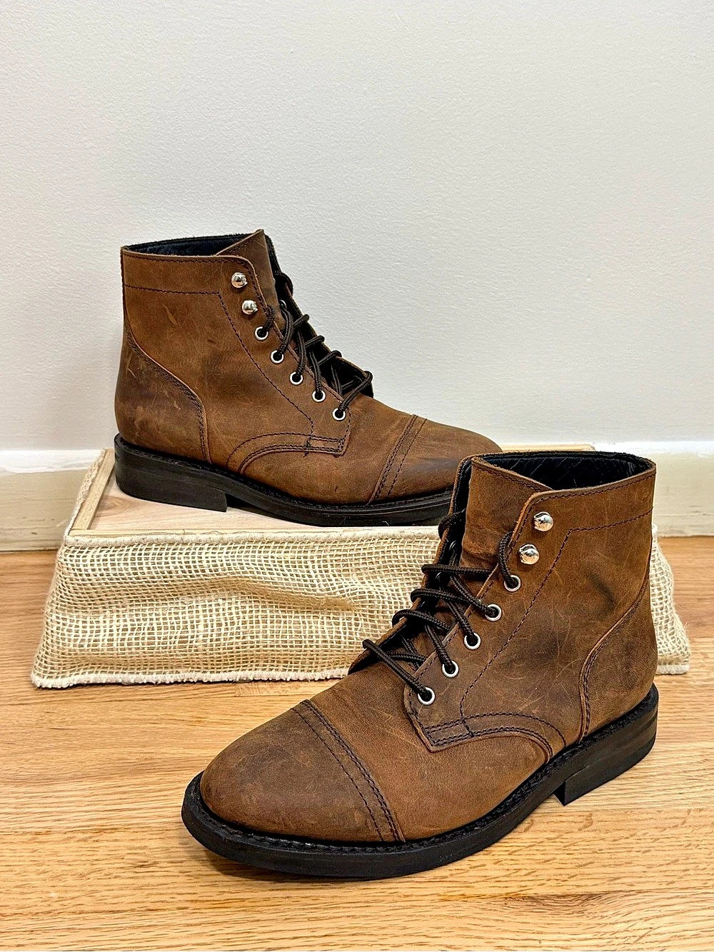 Thursday Boot Company Women's Captain Lace Up Leather Ankle Boots Brown Size 6